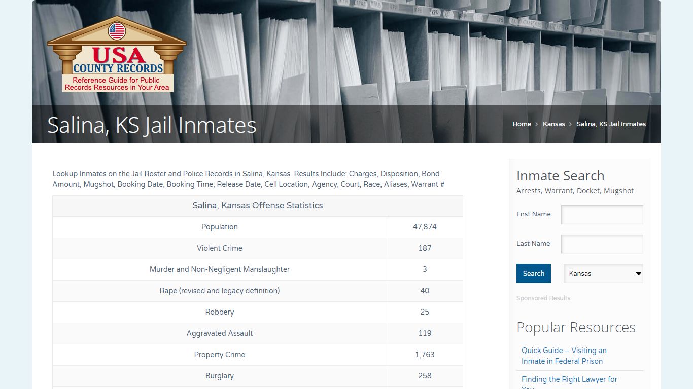 Salina, KS Jail Inmates | Name Search